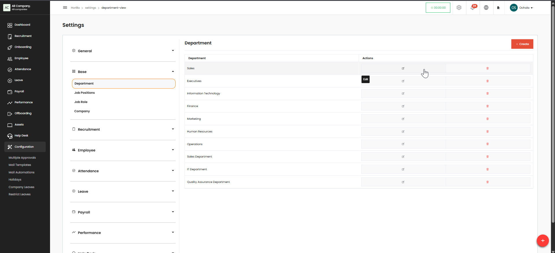 Job Position Settings